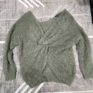 Fashion Nova Sage Twist V-Neck Sweater size: XL